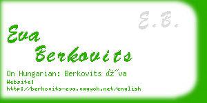 eva berkovits business card